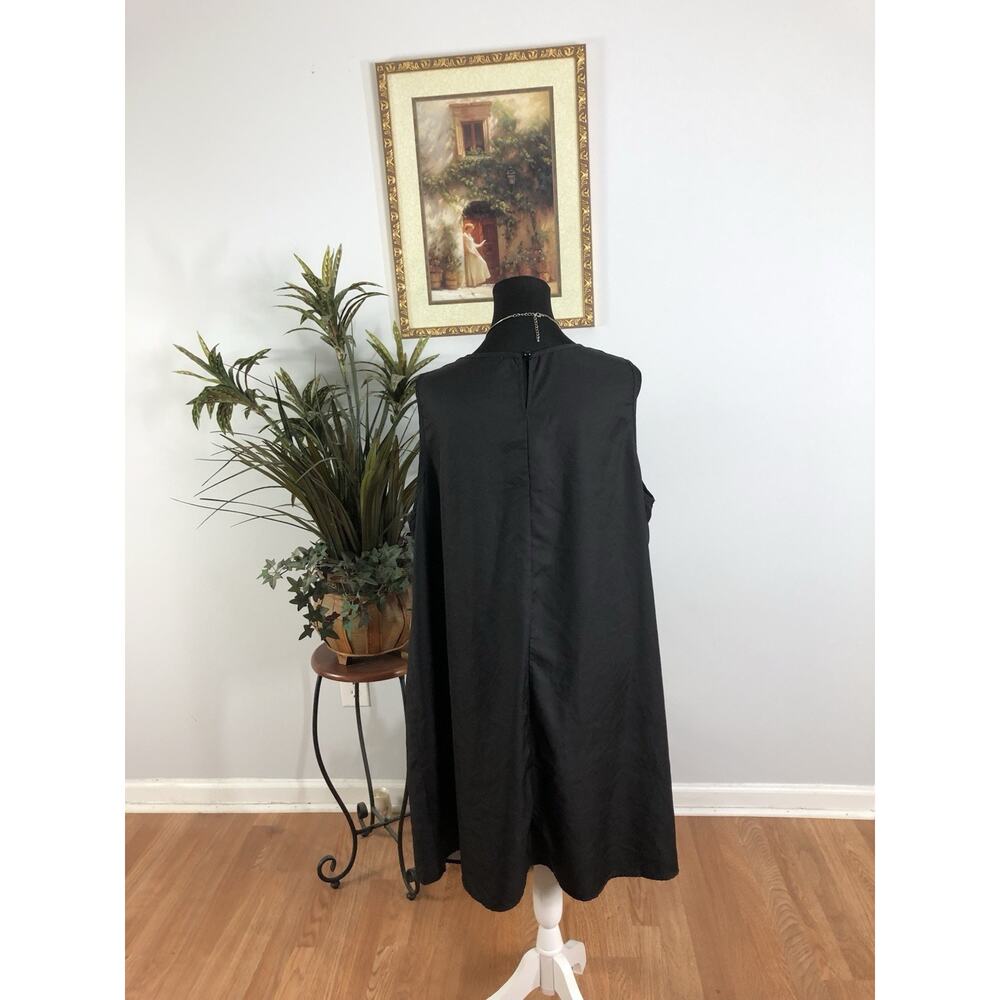 SHEIN Curve Woman Dress 3XL Sheath Sleeveless Boho Boxy Black Vacation Resort - Picture 3 of 7